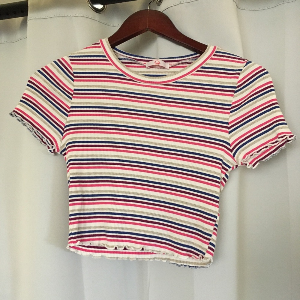 Colorful stripes crop top